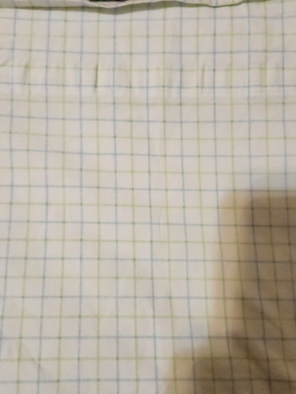 Lauren Ralph Lauren Twin Flat Sheet Cotton Blue Green Windowpane Approx. 63